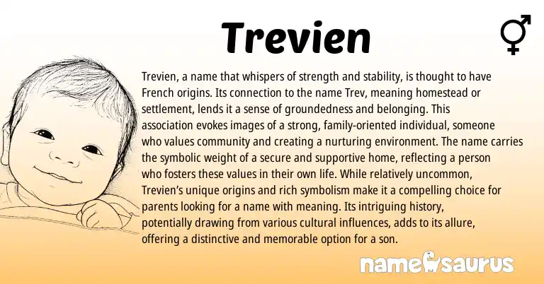 Infographic about Trevien name meaning, Trevien is a name from French origin(s).