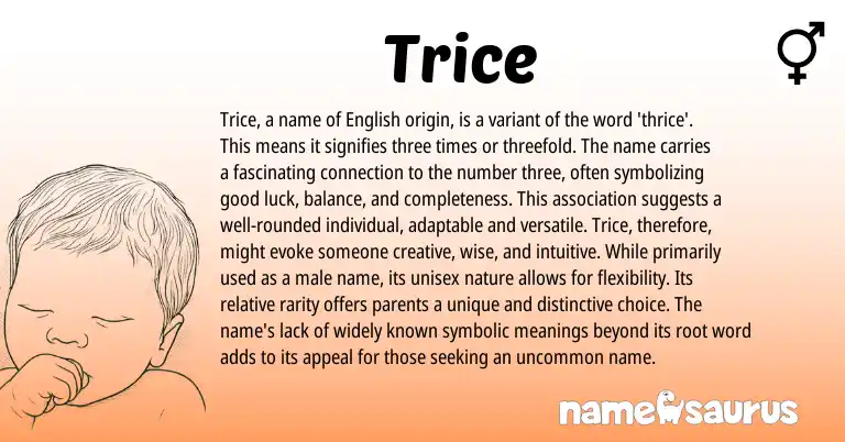 Infographic about Trice name meaning, Trice is a name from English origin(s).