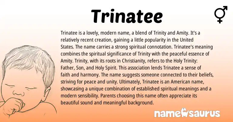 Infographic about Trinatee name meaning, Trinatee is a name from English origin(s).