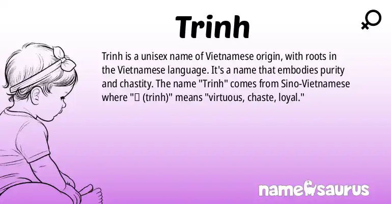 Infographic about Trinh name meaning, Trinh is a name from Vietnamese origin(s).