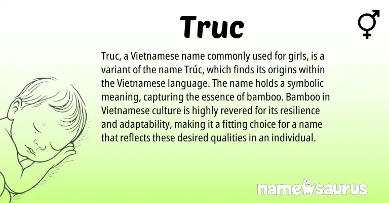 Infographic about Truc name meaning, Truc is a name from Vietnamese origin(s).
