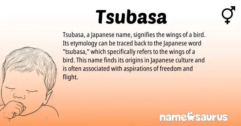 Infographic about Tsubasa name meaning, Tsubasa is a name from Japanese origin(s).