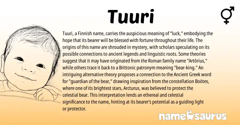 Infographic about Tuuri name meaning, Tuuri is a name from Finnish, Roman, Ancient Greek origin(s).