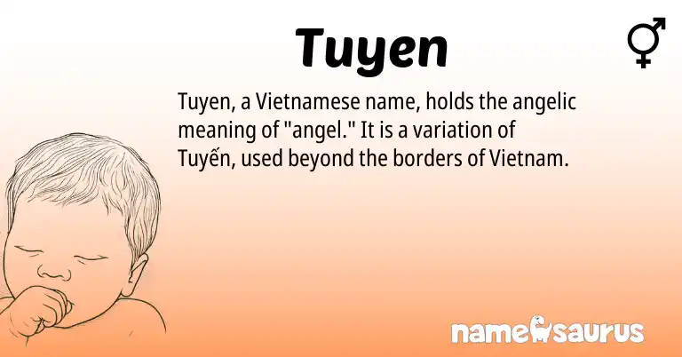 Infographic about Tuyen name meaning, Tuyen is a name from Vietnamese origin(s).