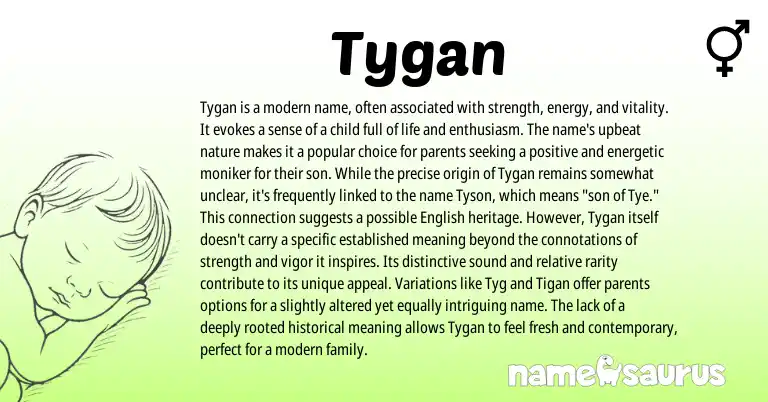 Infographic about Tygan name meaning, Tygan is a name from Other origin(s).