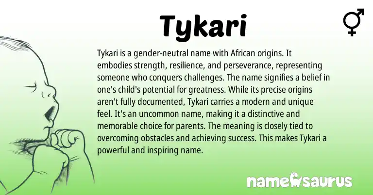Infographic about Tykari name meaning, Tykari is a name from African origin(s).