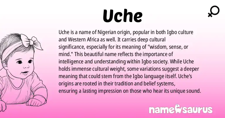 Infographic about Uche name meaning, Uche is a name from Western African, Igbo origin(s).