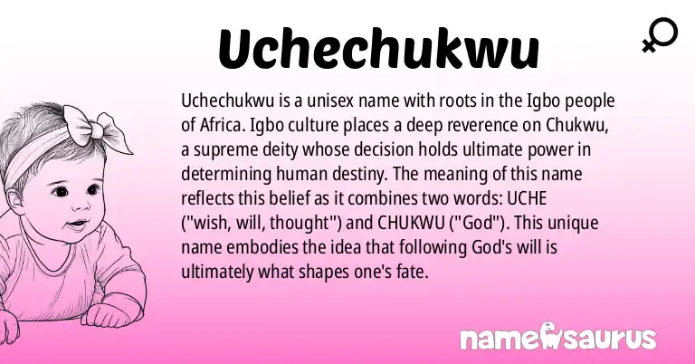 Infographic about Uchechukwu name meaning, Uchechukwu is a name from Igbo, African origin(s).