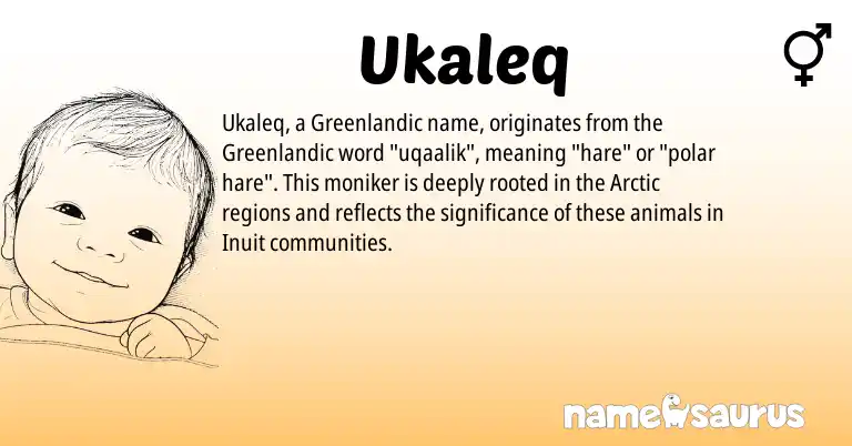 Infographic about Ukaleq name meaning, Ukaleq is a name from Inuit, Greenlandic origin(s).