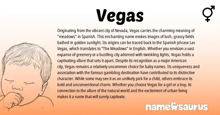 Infographic about Vegas name meaning, Vegas is a name from Spanish, English, American origin(s).