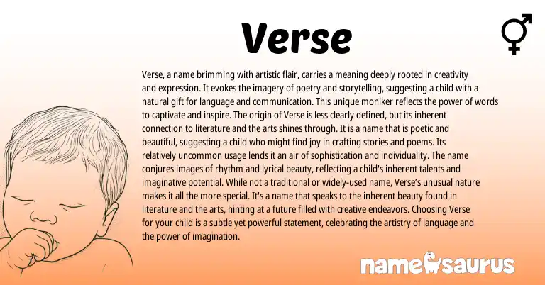 Infographic about Verse name meaning, Verse is a name from English origin(s).