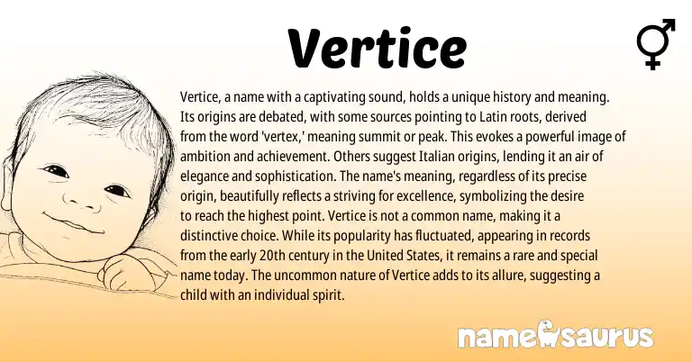 Infographic about Vertice name meaning, Vertice is a name from Latin origin(s).