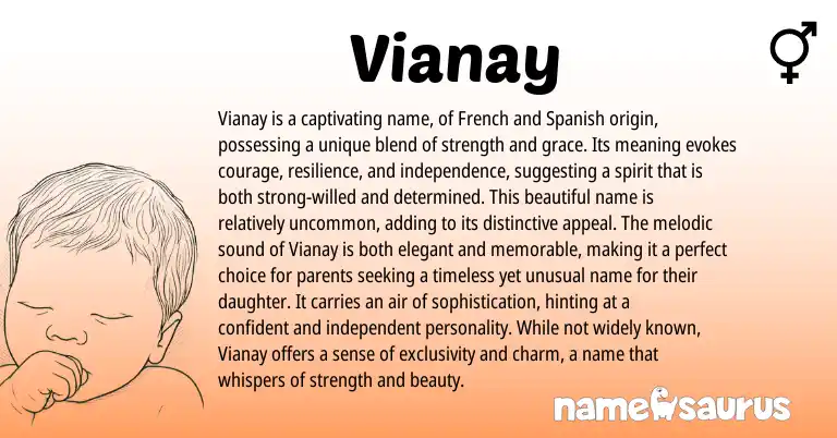 Infographic about Vianay name meaning, Vianay is a name from Other origin(s).