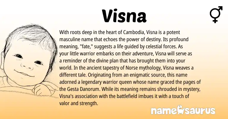 Infographic about Visna name meaning, Visna is a name from Norse origin(s).