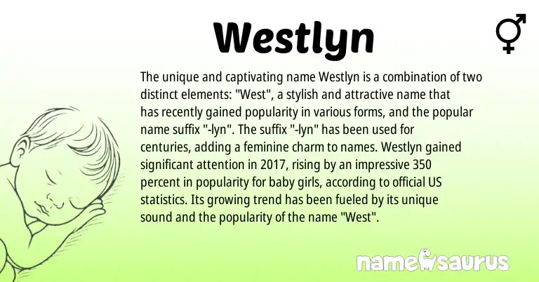 Infographic about Westlyn name meaning, Westlyn is a name from N/A origin(s).