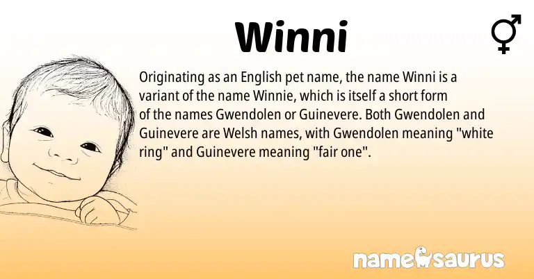 Infographic about Winni name meaning, Winni is a name from English, Welsh origin(s).