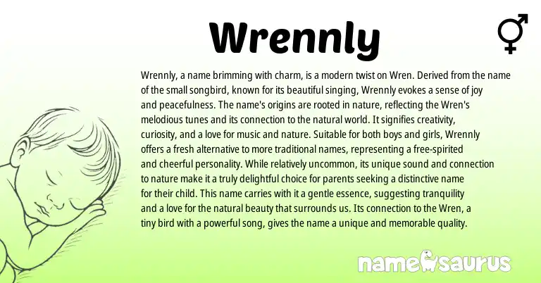 Infographic about Wrennly name meaning, Wrennly is a name from Other origin(s).