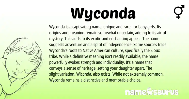 Infographic about Wyconda name meaning, Wyconda is a name from Other origin(s).