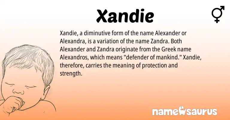 Infographic about Xandie name meaning, Xandie is a name from Greek origin(s).