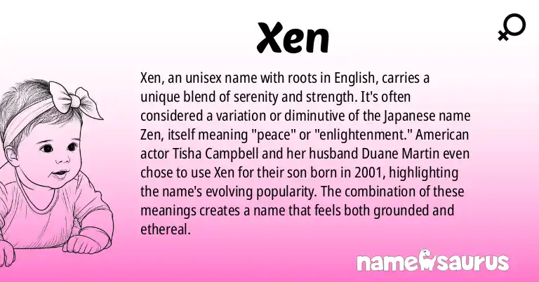 Infographic about Xen name meaning, Xen is a name from English origin(s).