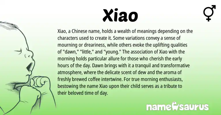 Infographic about Xiao name meaning, Xiao is a name from Chinese origin(s).