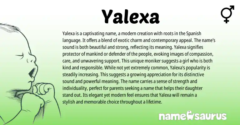 Infographic about Yalexa name meaning, Yalexa is a name from Other origin(s).
