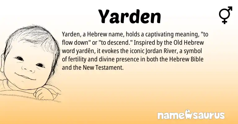 Infographic about Yarden name meaning, Yarden is a name from Hebrew origin(s).
