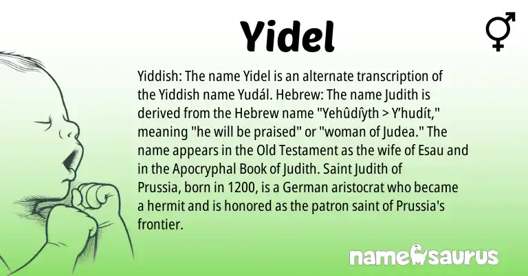 Infographic about Yidel name meaning, Yidel is a name from German, Yiddish, Hebrew origin(s).