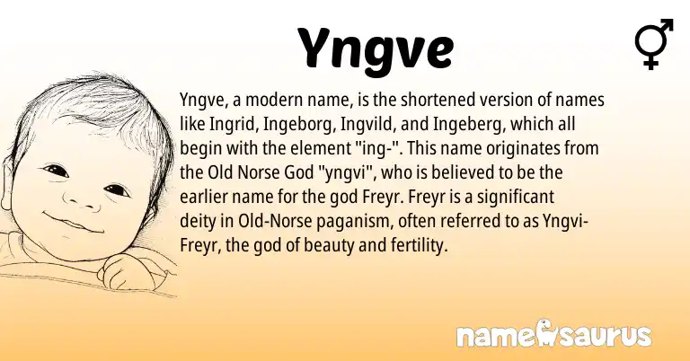 Infographic about Yngve name meaning, Yngve is a name from Old Norse, Norse origin(s).
