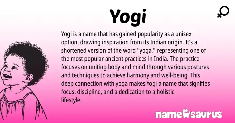 Infographic about Yogi name meaning, Yogi is a name from Indian origin(s).