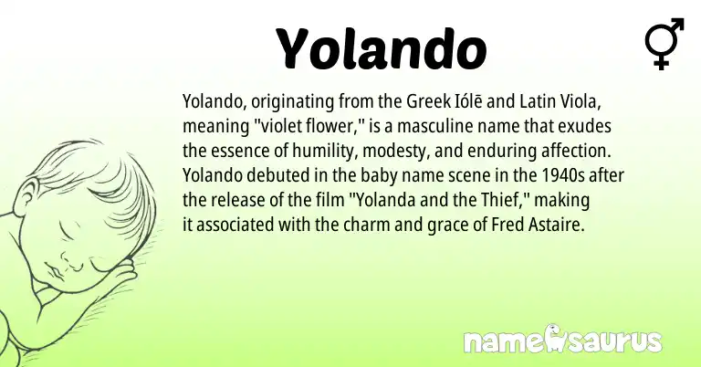 Infographic about Yolando name meaning, Yolando is a name from Latin, Greek origin(s).