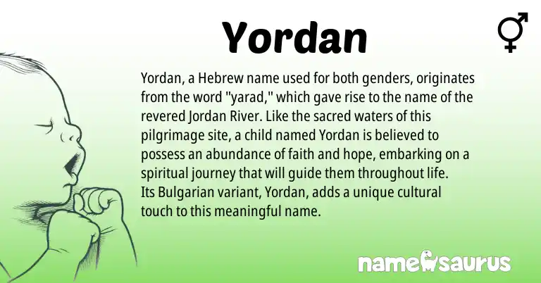 Infographic about Yordan name meaning, Yordan is a name from Bulgarian, Hebrew origin(s).