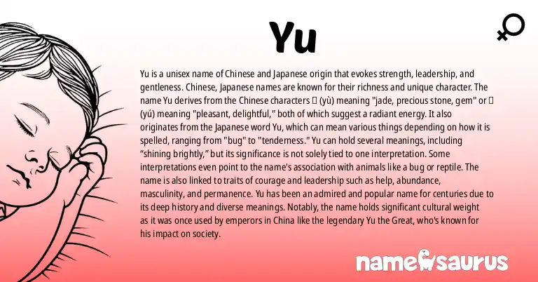 Infographic about Yu name meaning, Yu is a name from Chinese, Japanese origin(s).