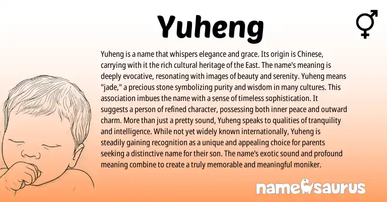 Infographic about Yuheng name meaning, Yuheng is a name from Chinese origin(s).