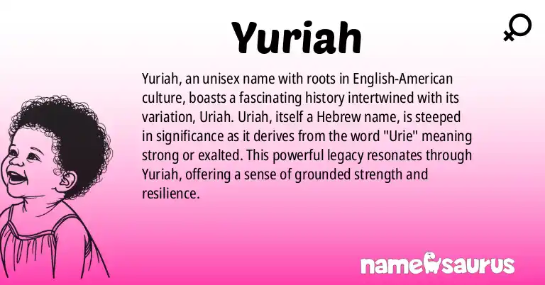 Infographic about Yuriah name meaning, Yuriah is a name from English (American) origin(s).