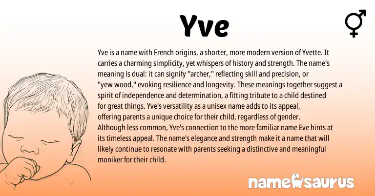 Infographic about Yve name meaning, Yve is a name from French, Hebrew origin(s).