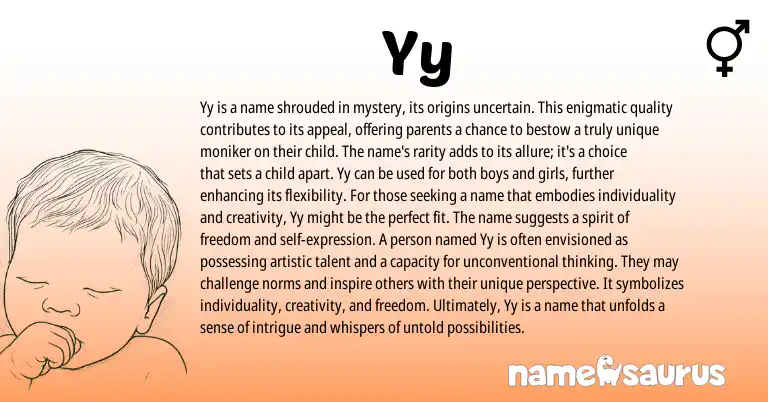 Infographic about Yy name meaning, Yy is a name from Other origin(s).