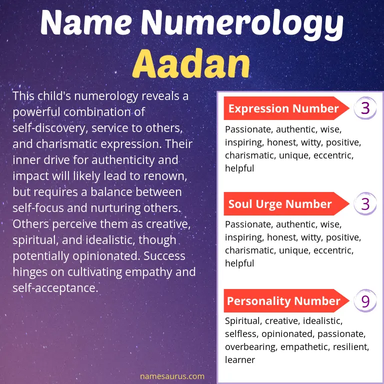 numerology of the name aadan.