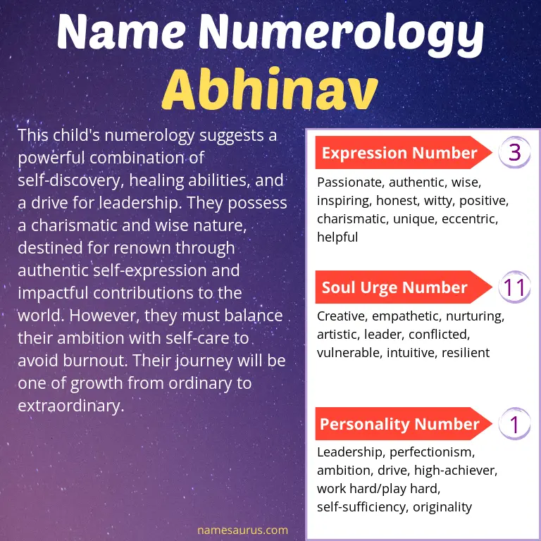 numerology of the name abhinav.