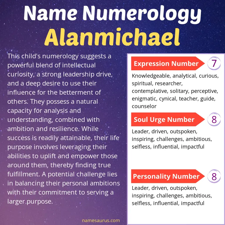 numerology of the name alanmichael.