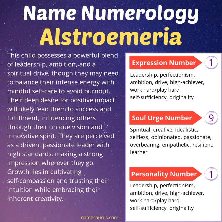 numerology of the name alstroemeria.