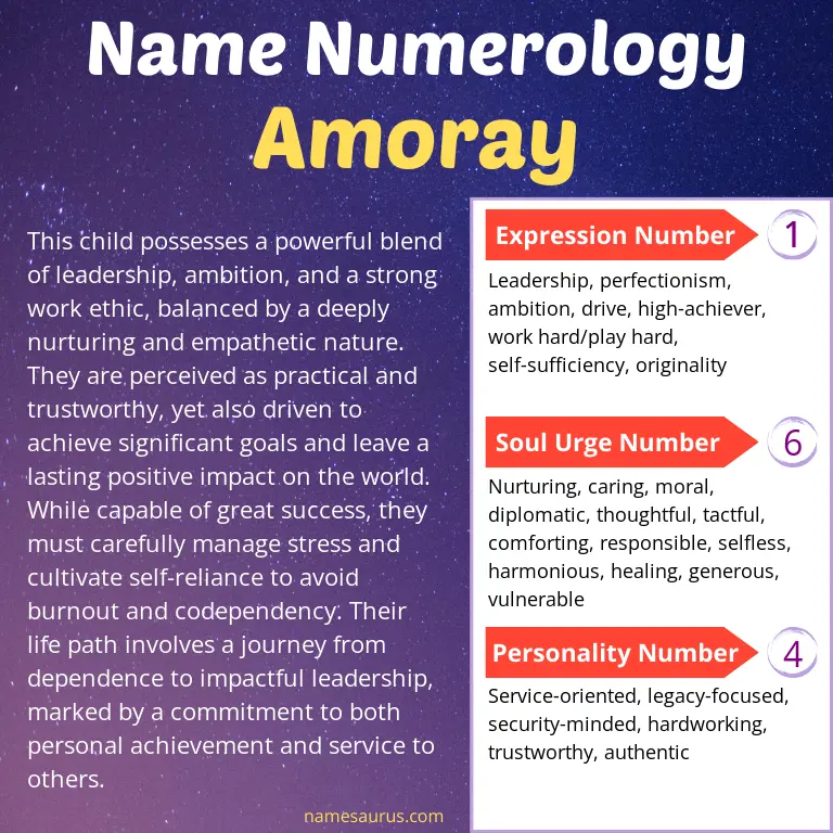 numerology of the name amoray.