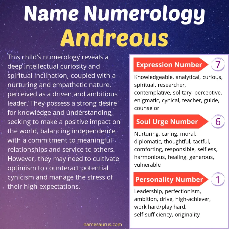 numerology of the name andreous.