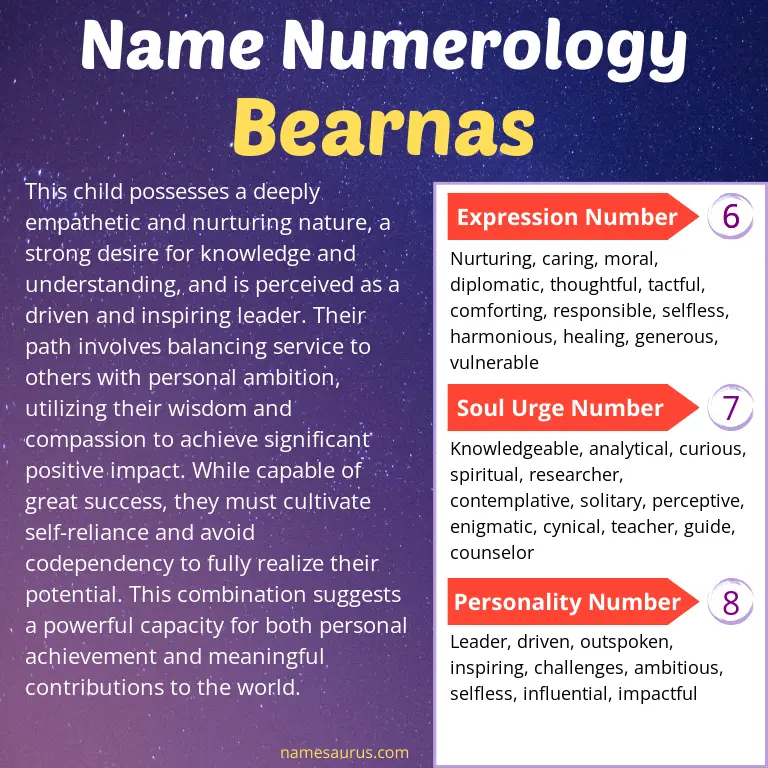 numerology of the name bearnas.