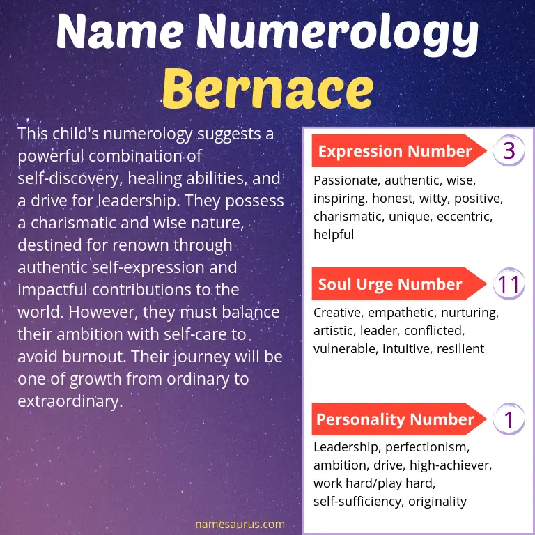 numerology of the name bernace.