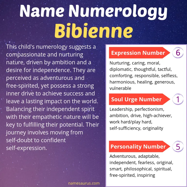 numerology of the name bibienne.