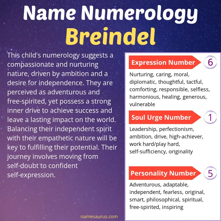 numerology of the name breindel.
