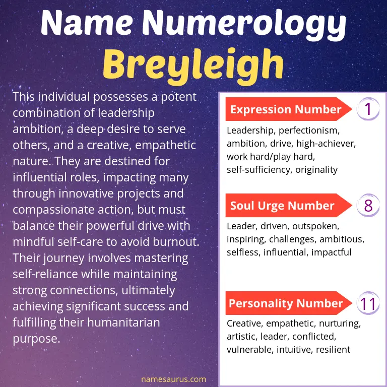 numerology of the name breyleigh.