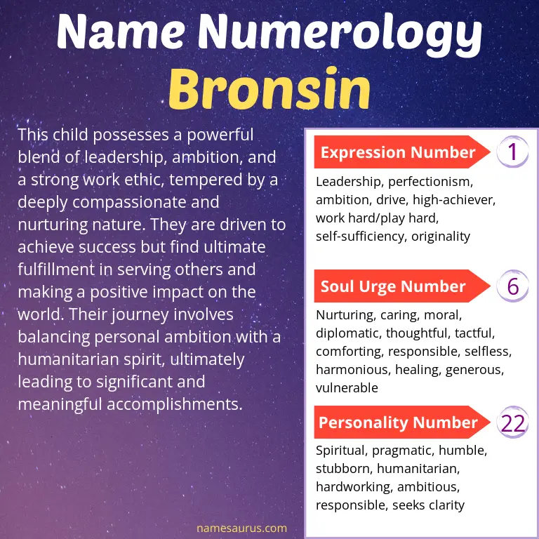 numerology of the name bronsin.
