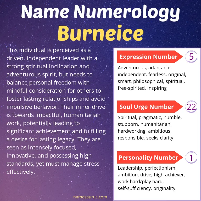 numerology of the name burneice.